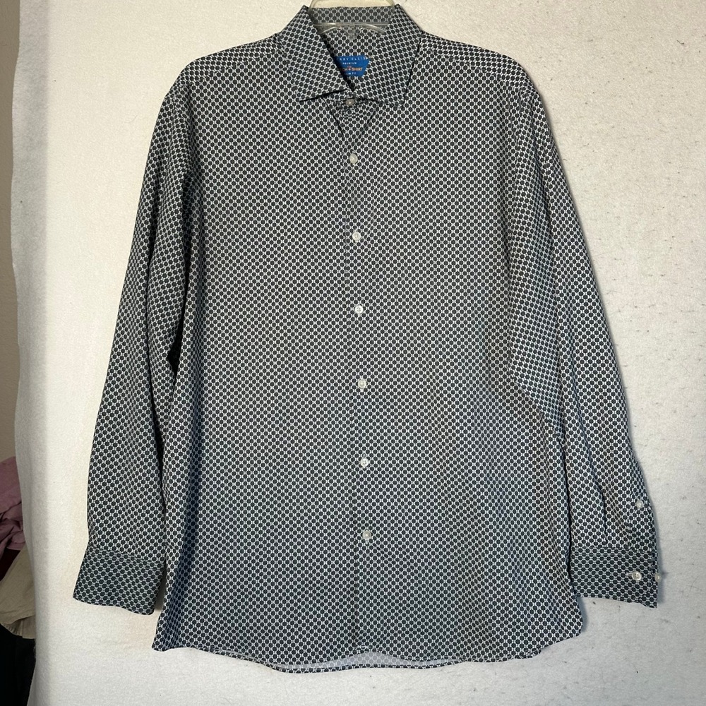 Perry Ellis Premium The Tech Shirt Slim Fit Long Sleeve Floral Print Mens Large